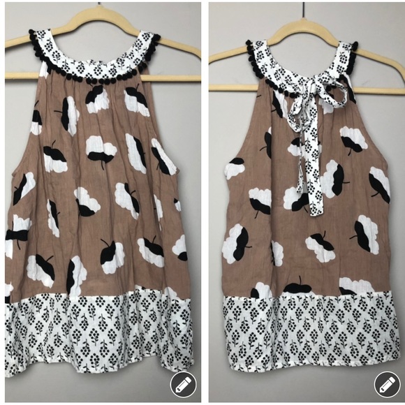 Boden Tops - LAST CHANCE! Boden floral pom pom tank top